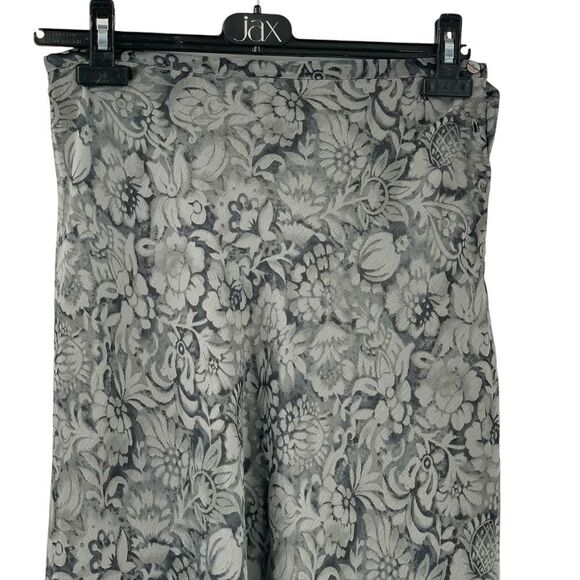 Limited Women's Lined Maxi Skirt Gray/Black Floral Side Buttons Flowy Size 10 - Picture 2 of 6